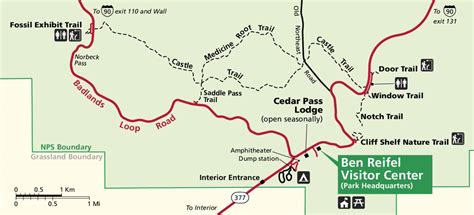 map of badlands overlooks.